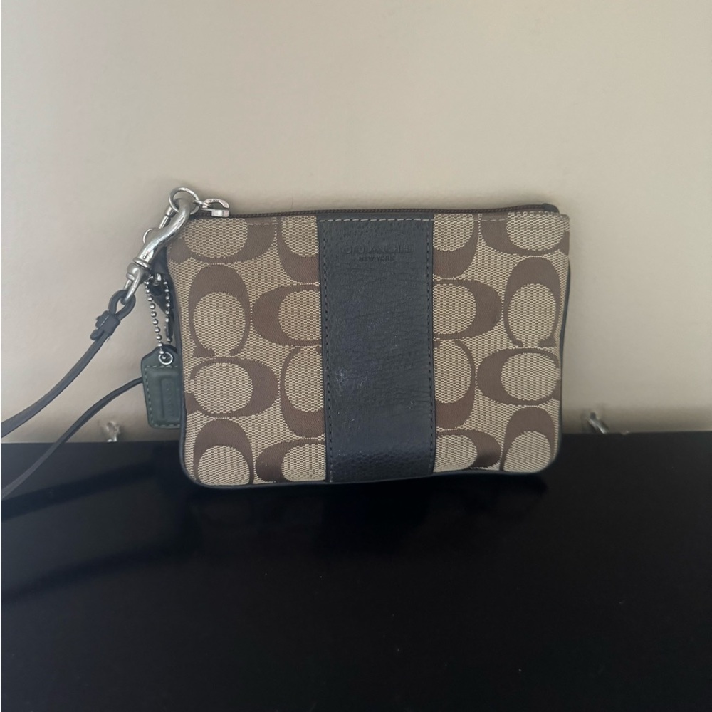 Coach Zippy Wallet Wristlet Coach Monogram Brown Leather
